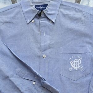 Vintage alph Lauren Blue Casual Button Down Shirt